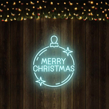 Merry Christmas Ornament (Jingle Bell) Neon Sign