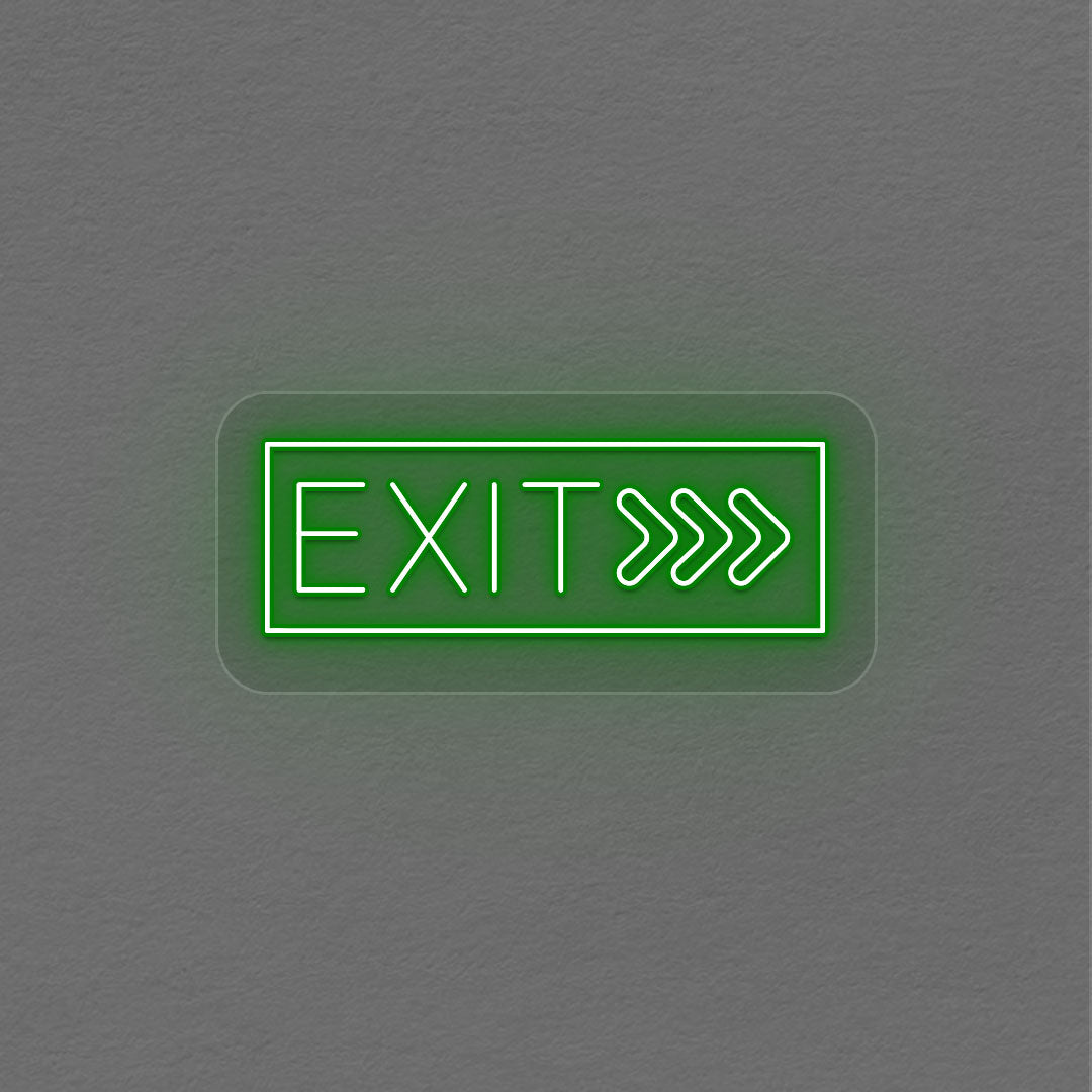 Exit With Arrow Neon Sign