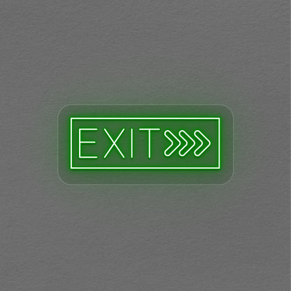 Exit With Arrow Neon Sign