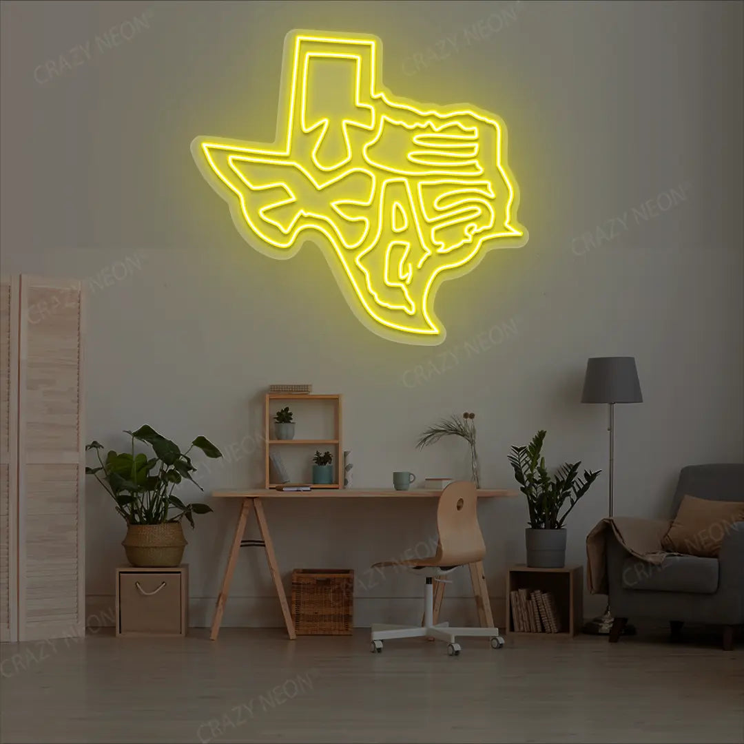 TEXAS Map Neon Sign