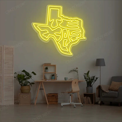 TEXAS Map Neon Sign
