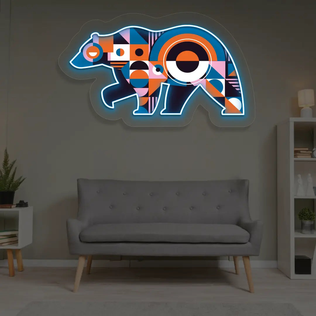 Chroma Bear Abstract Neon Artwork Sign