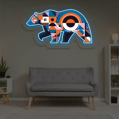 Chroma Bear Abstract Neon Artwork Sign