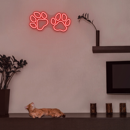 Paw Print Glow Neon Sign
