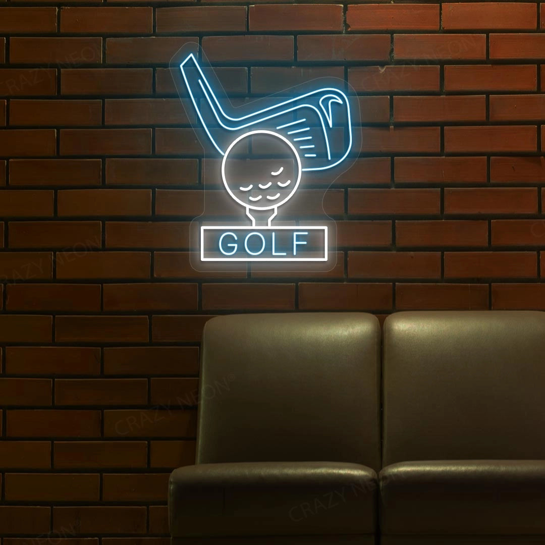Golf Stick With Ball Neon Sign