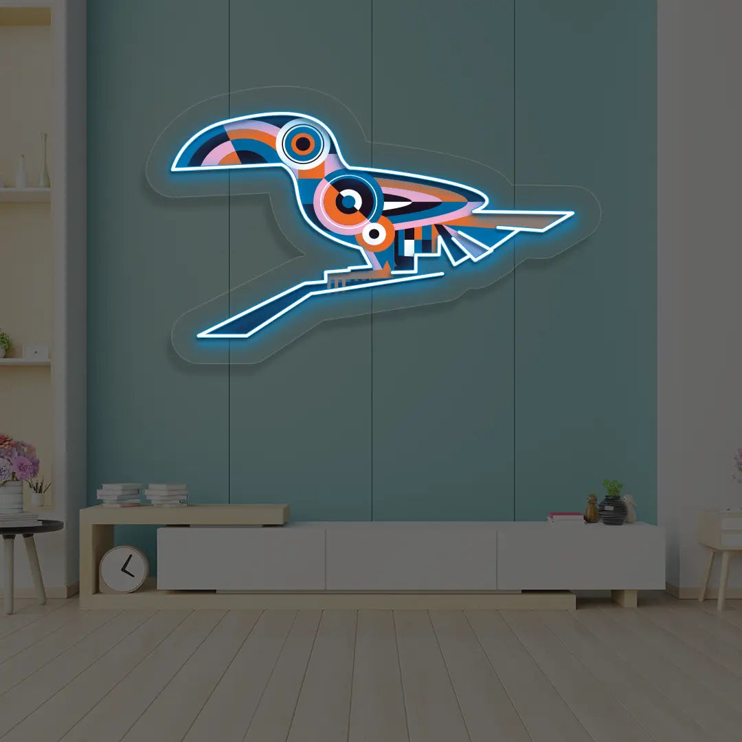 Toucan Harmony Abstract Neon Artwork Sign