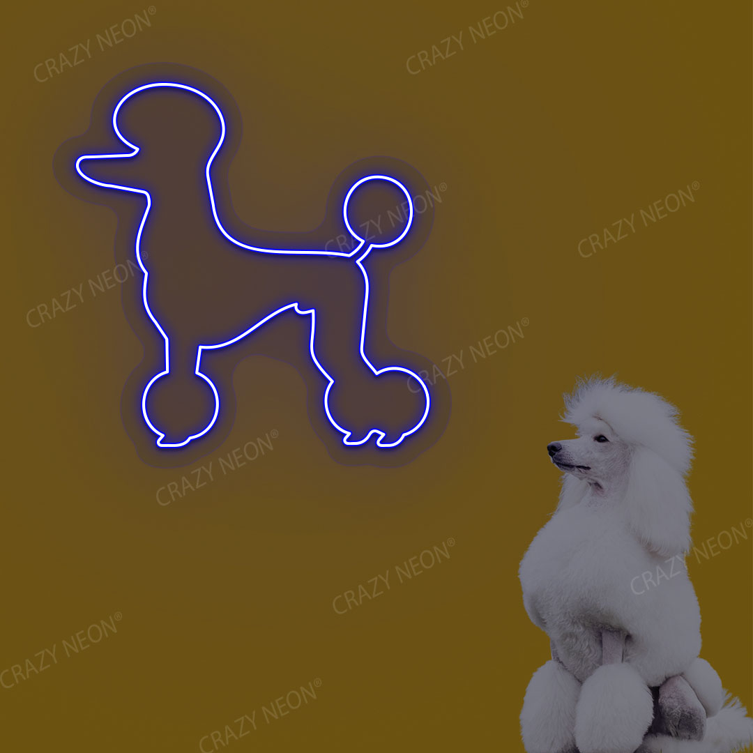 White Poodle Dog Neon Sign