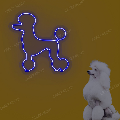 White Poodle Dog Neon Sign