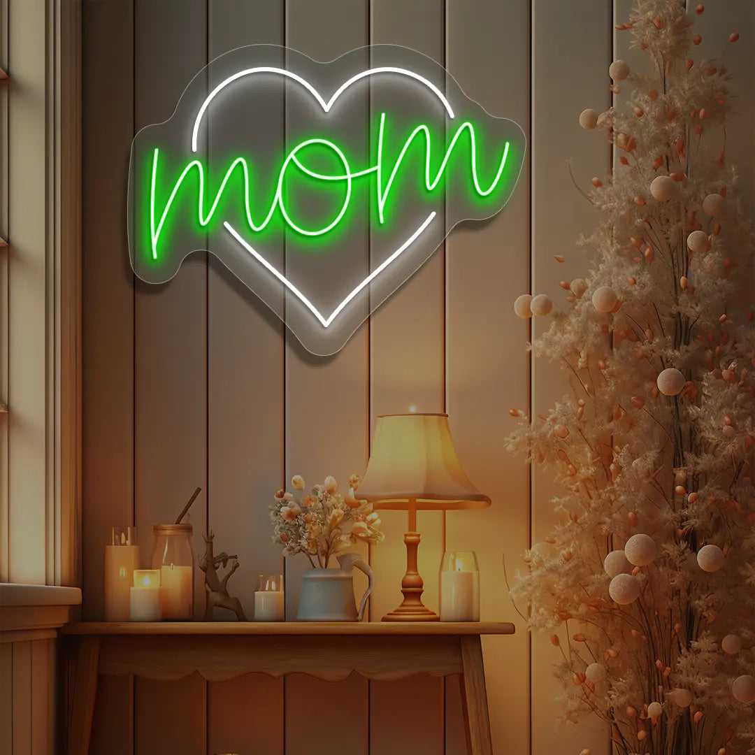Mom Heart Neon Sign