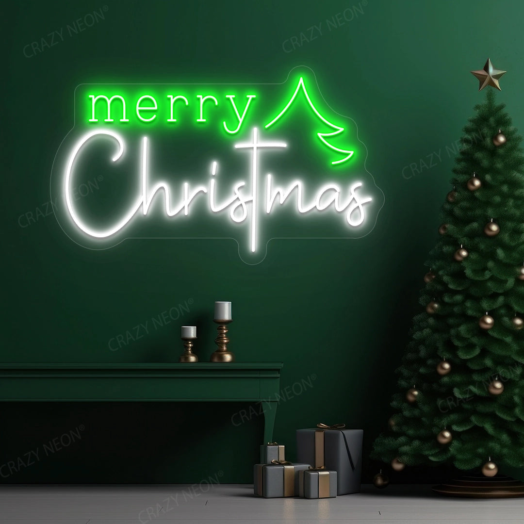 Christmas Wishes & Trees Neon Sign