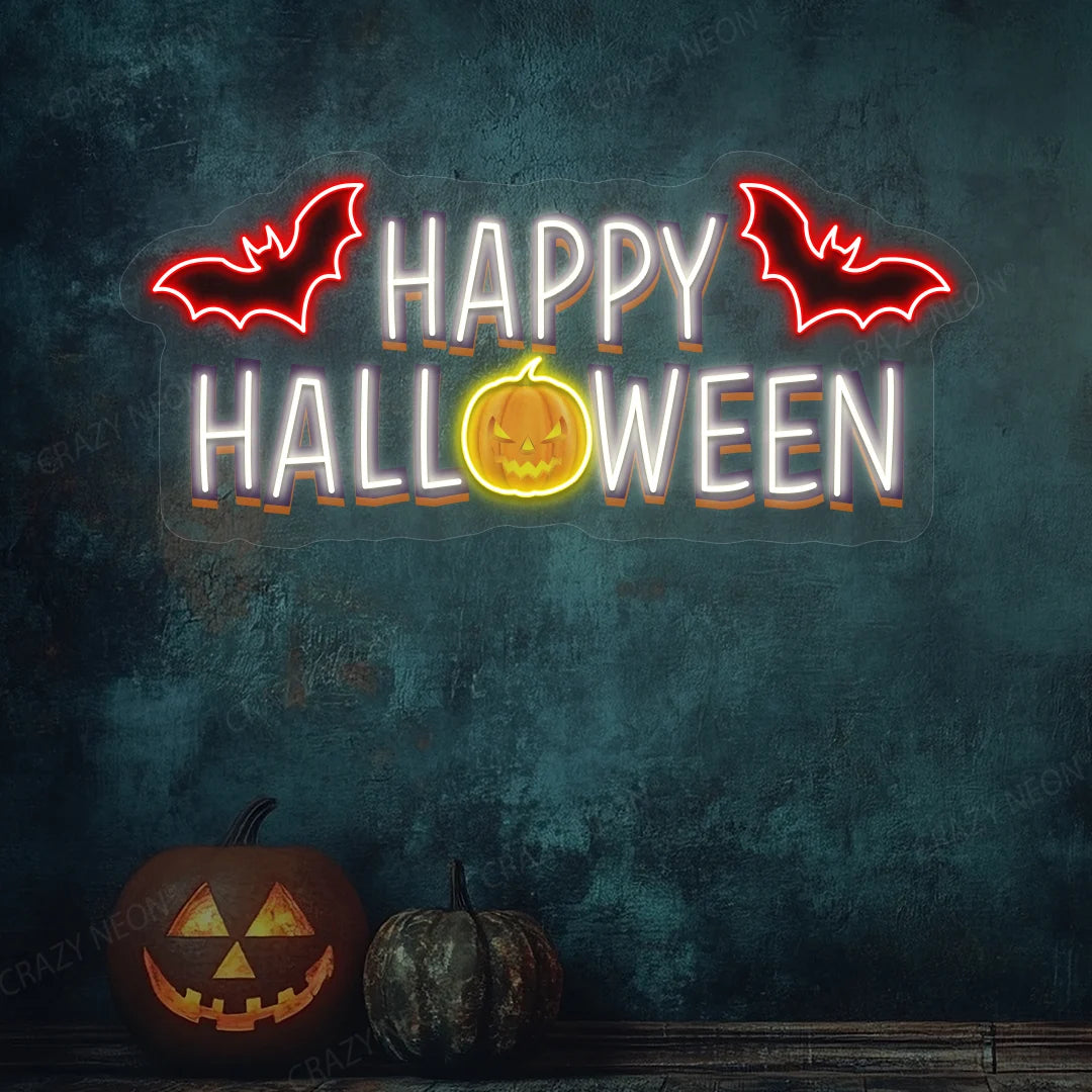 Happy Halloween Neon Artwork