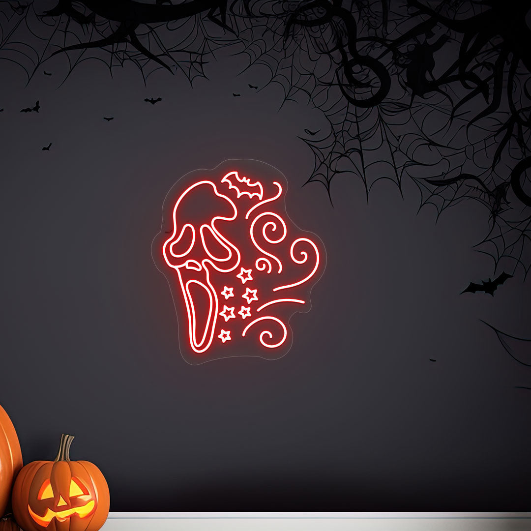 Scary Ghost Face Neon Sign
