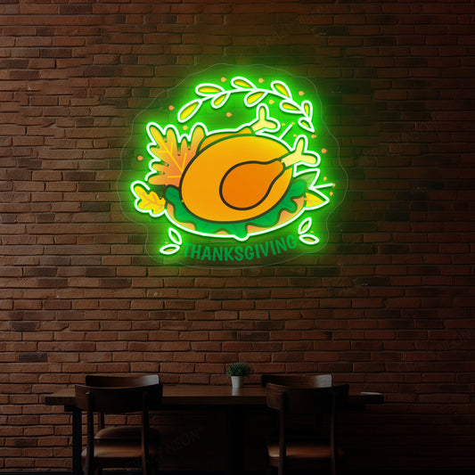 Thanksgiving Roast Turkey Neon Sign