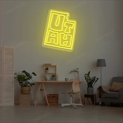 UTAH Map Neon Sign