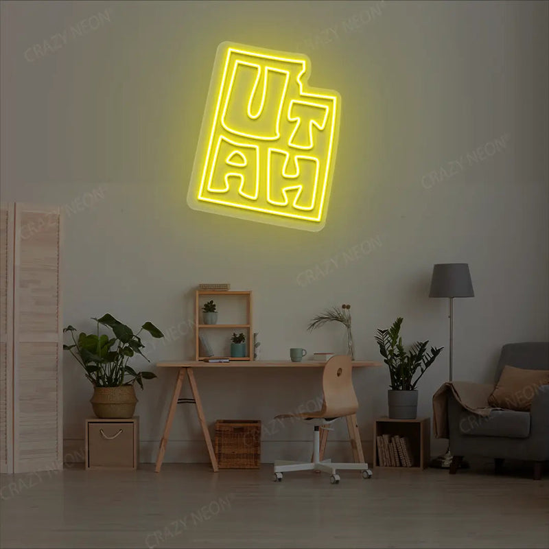 UTAH Map Neon Sign