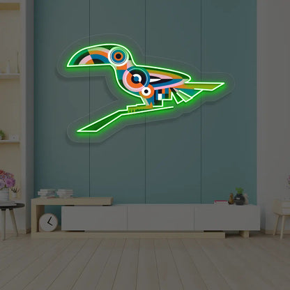 Toucan Harmony Abstract Neon Artwork Sign