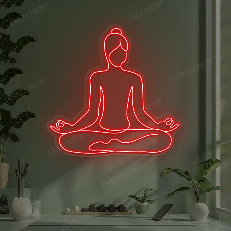 Swastikasana Contour Yoga Neon Sign