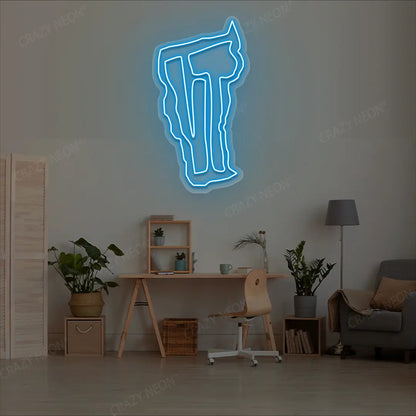 VERMONT Map Neon Sign