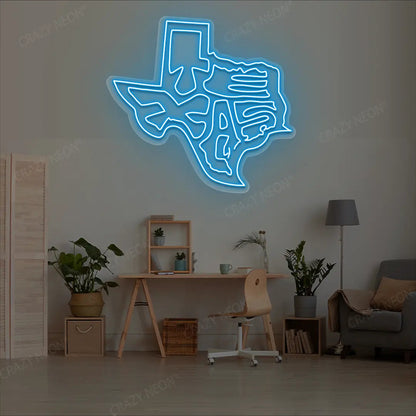 TEXAS Map Neon Sign
