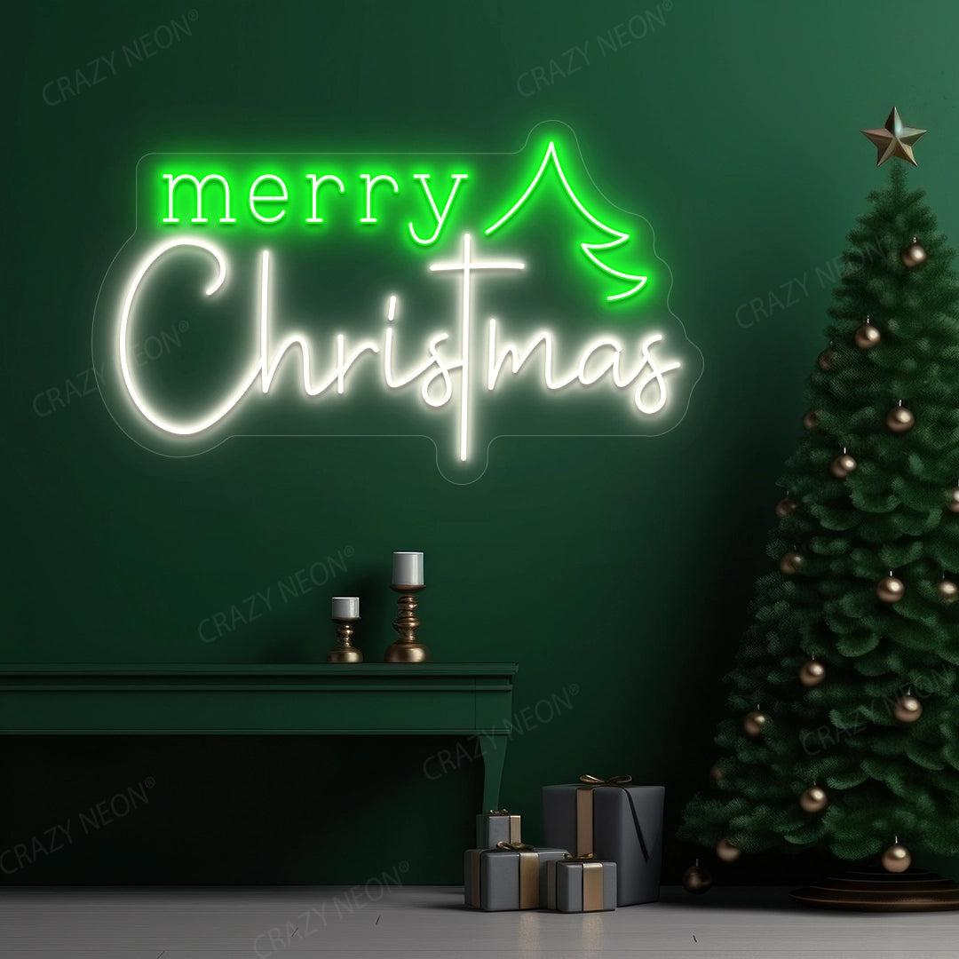 Christmas Wishes & Trees Neon Sign