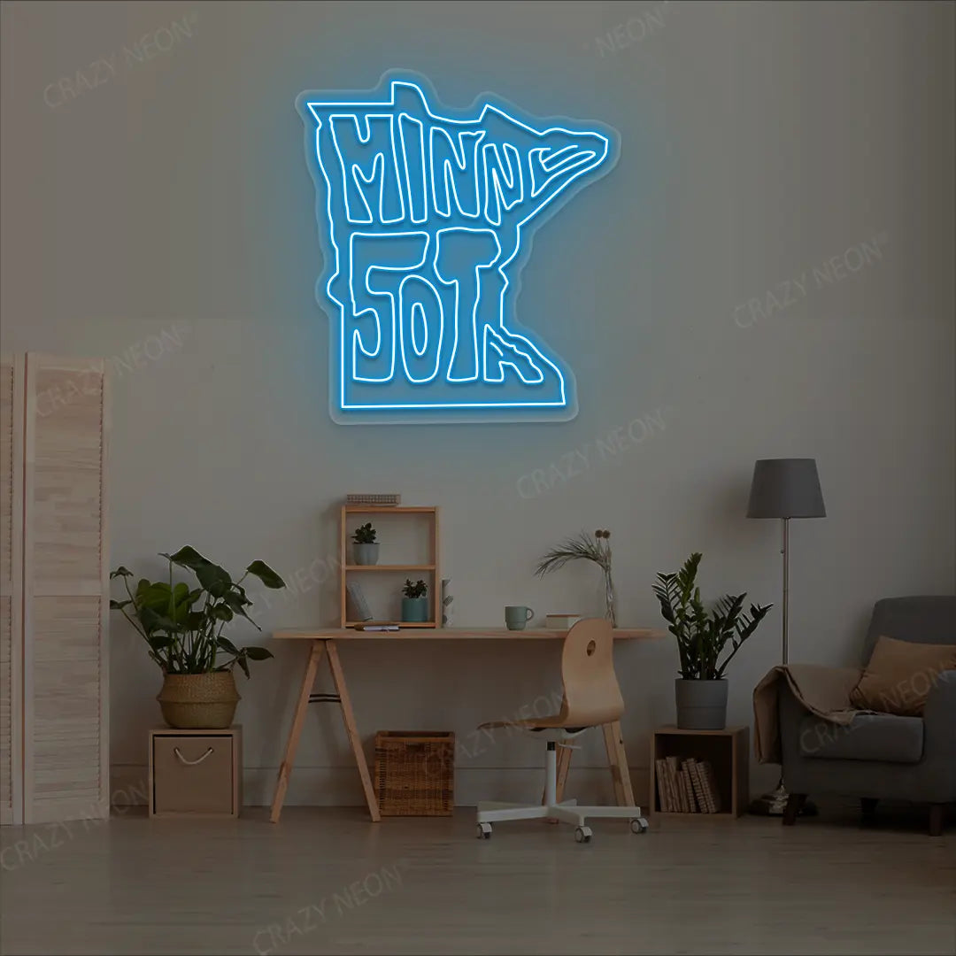 MINNESOTA Map Neon Sign