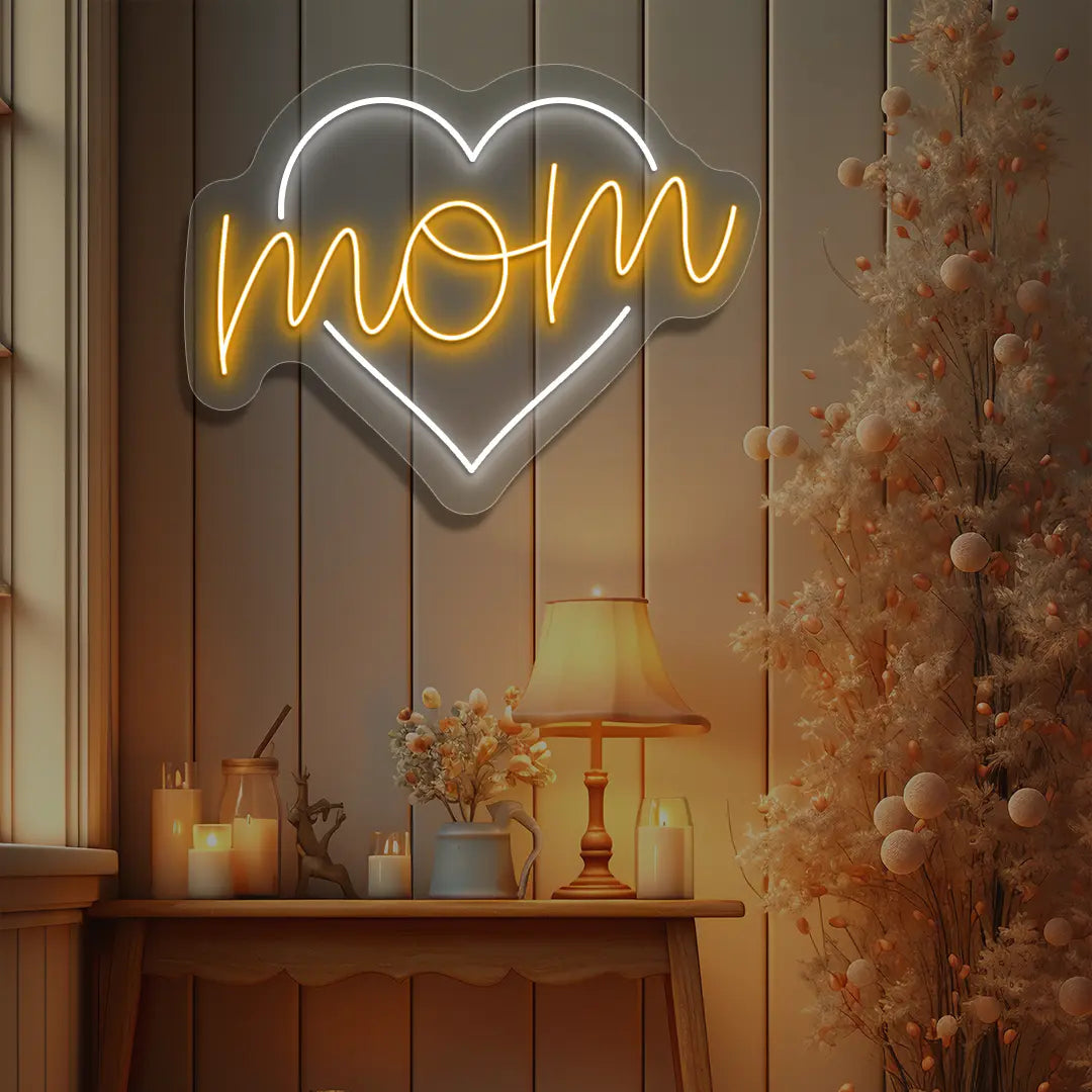 Mom Heart Neon Sign