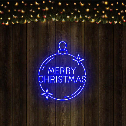 Merry Christmas Ornament (Jingle Bell) Neon Sign