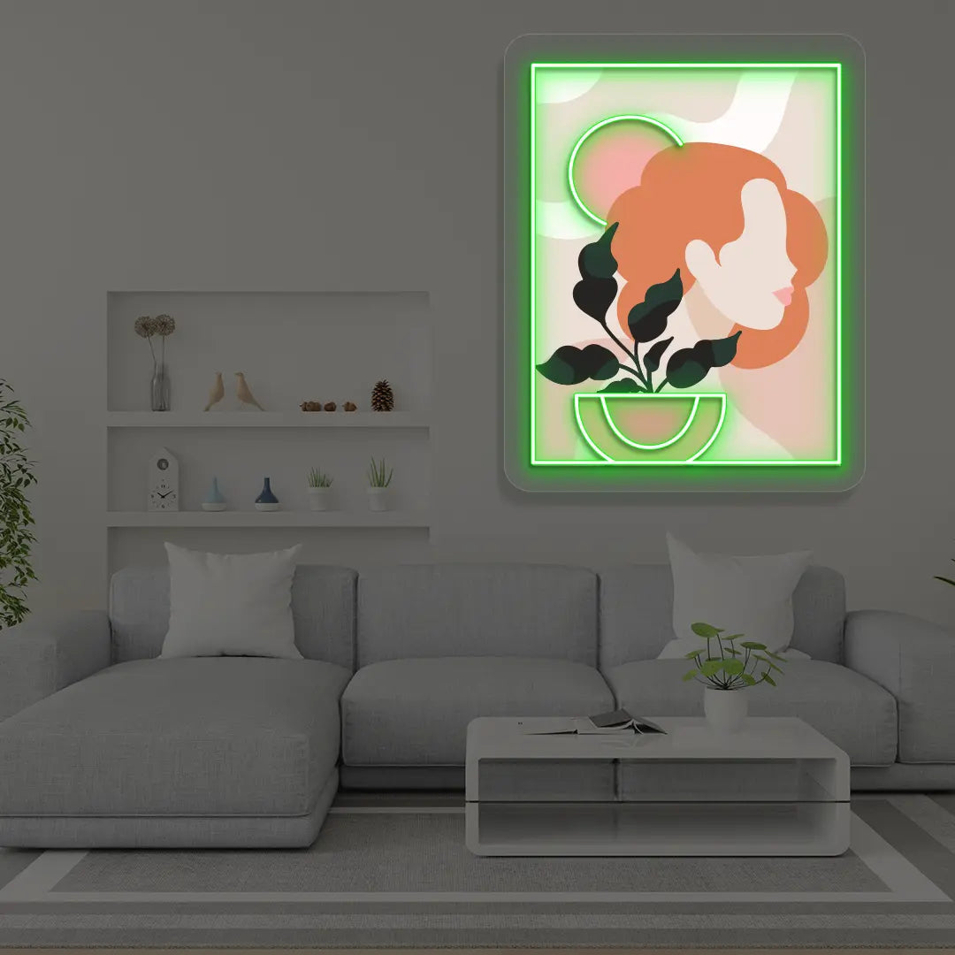 Flora Portarit Abstract Neon Artwork Sign