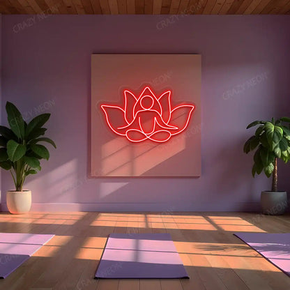 Lotus Meditation Neon Sign