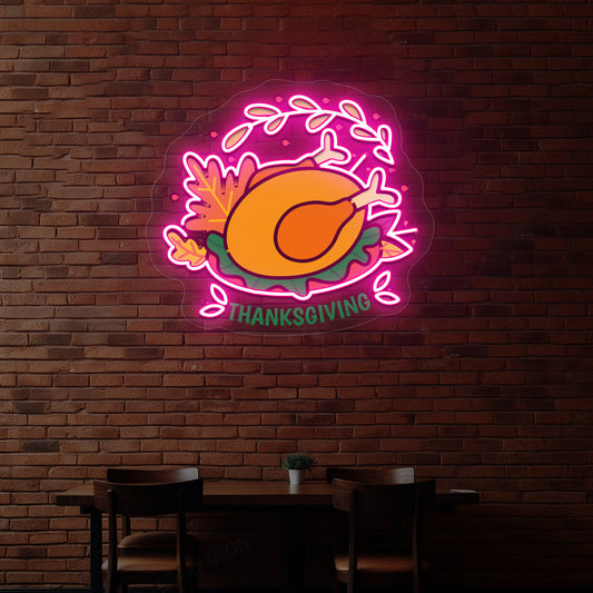 Thanksgiving Roast Turkey Neon Sign