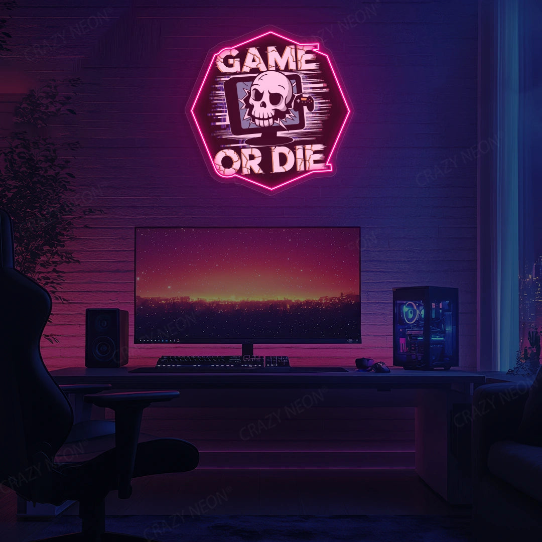 Game Or Die Neon Artwork Sign