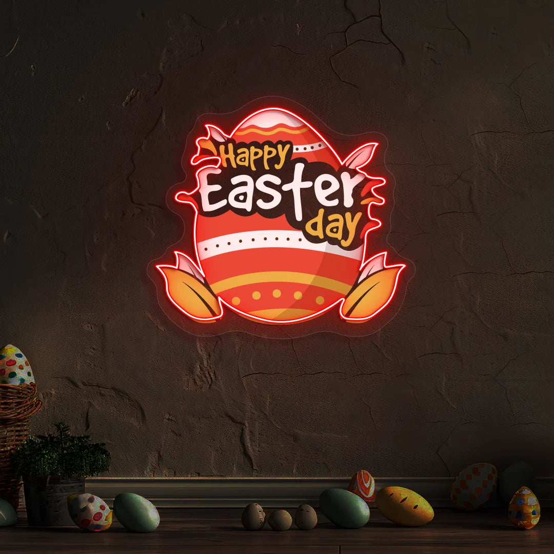 Happy Easter Day Egg Neon Artwork Sign