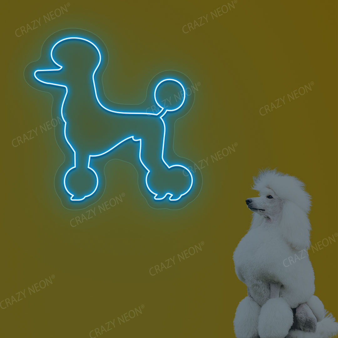 White Poodle Dog Neon Sign