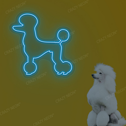 White Poodle Dog Neon Sign