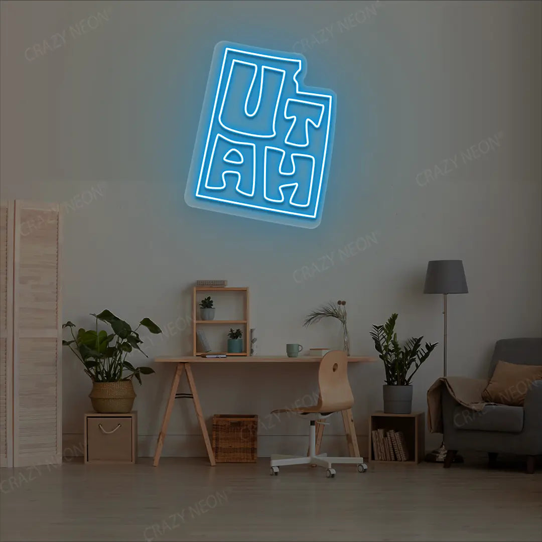 UTAH Map Neon Sign