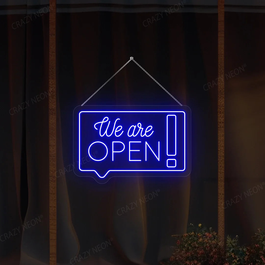Open Chat Box LED Sign, modern business decor, bright light, office, shop, cafe, communication, 11 of 16