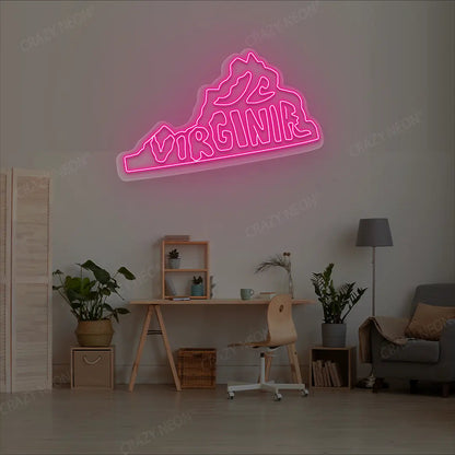 VIRGINIA Map Neon Sign