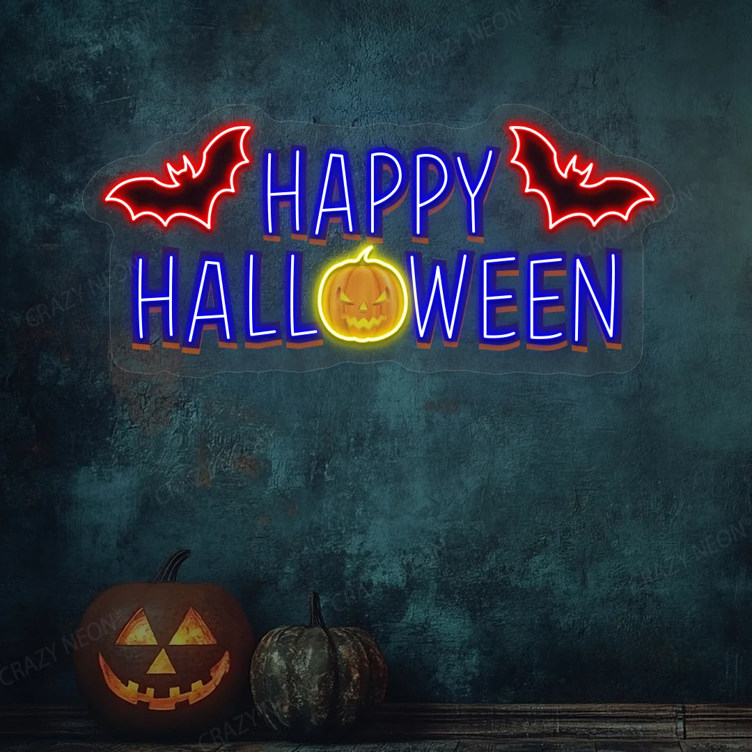 Happy Halloween Neon Artwork
