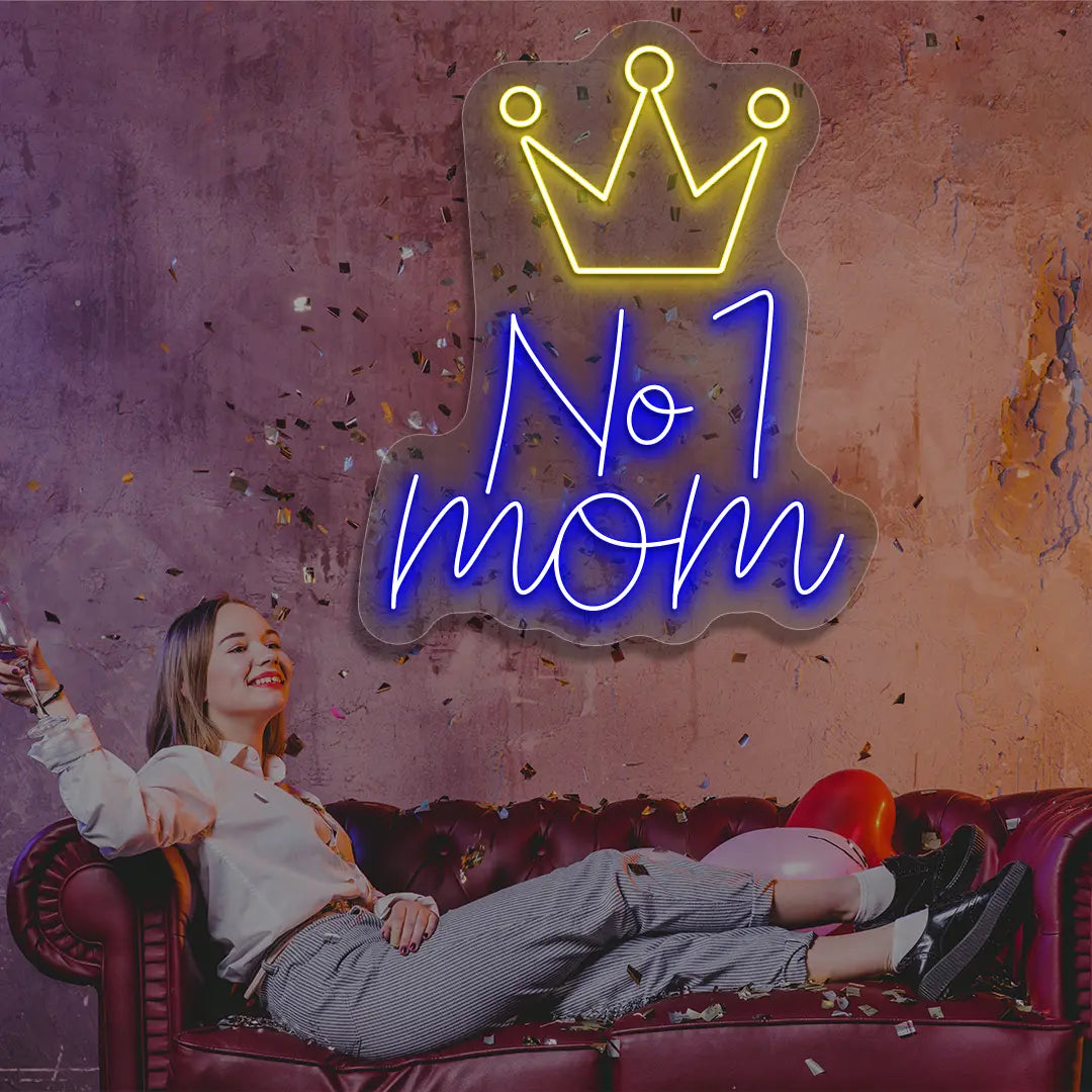 No.1 Mom Crown Neon Sign