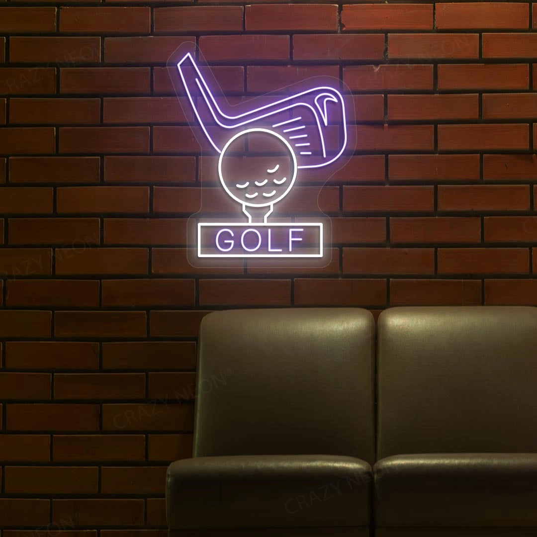 Golf Stick With Ball Neon Sign