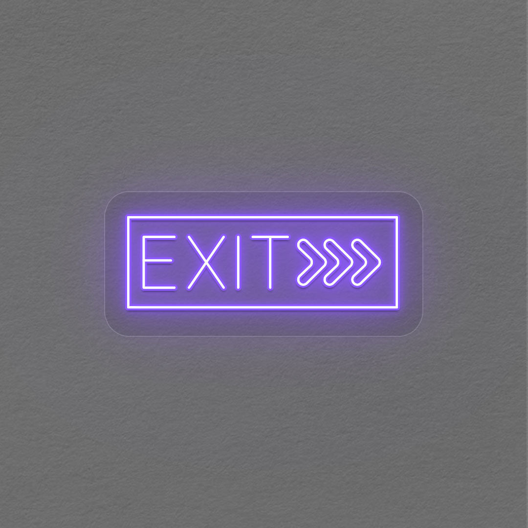 Exit With Arrow Neon Sign