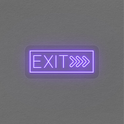 Exit With Arrow Neon Sign