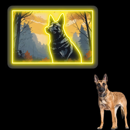 Misty Woods German Shepherd Neon Artwork Sign