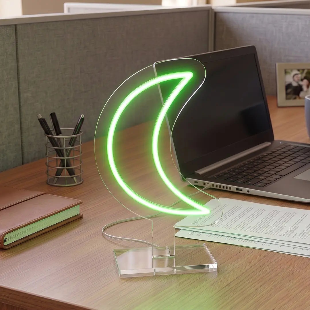 Crescent Moon Mini Neon Sign