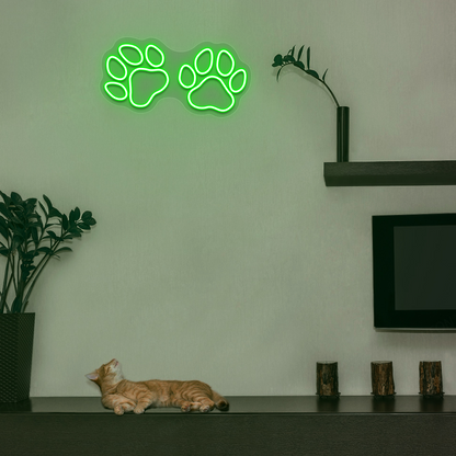 Paw Print Glow Neon Sign