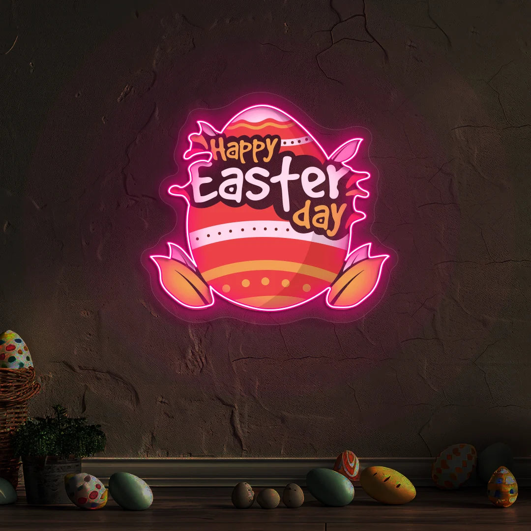 Happy Easter Day Egg Neon Artwork Sign