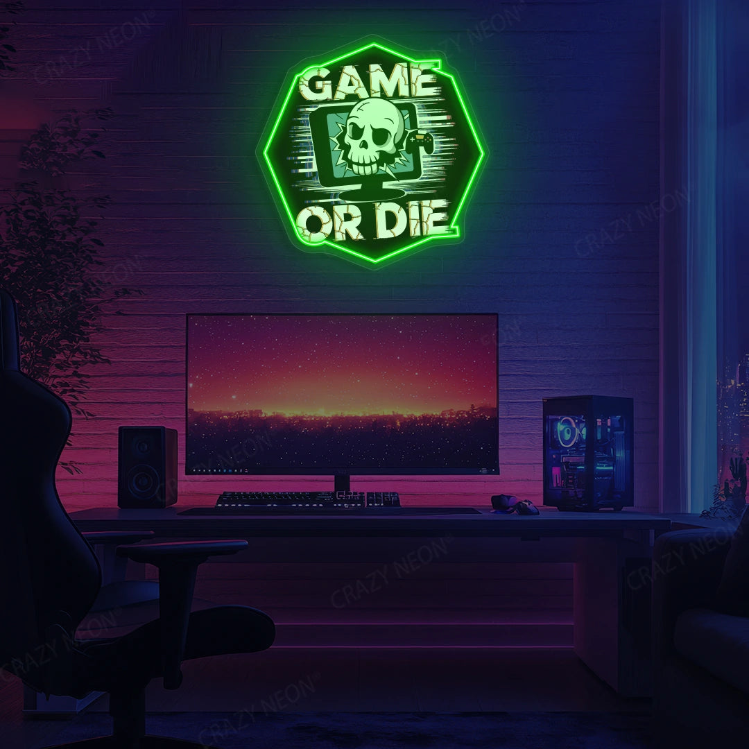 Game Or Die Neon Artwork Sign