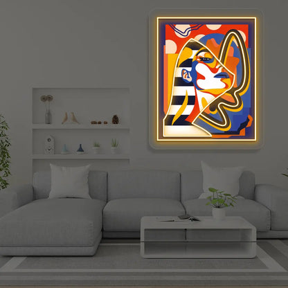 Pharaonic Abstract Neon Artwork Sign