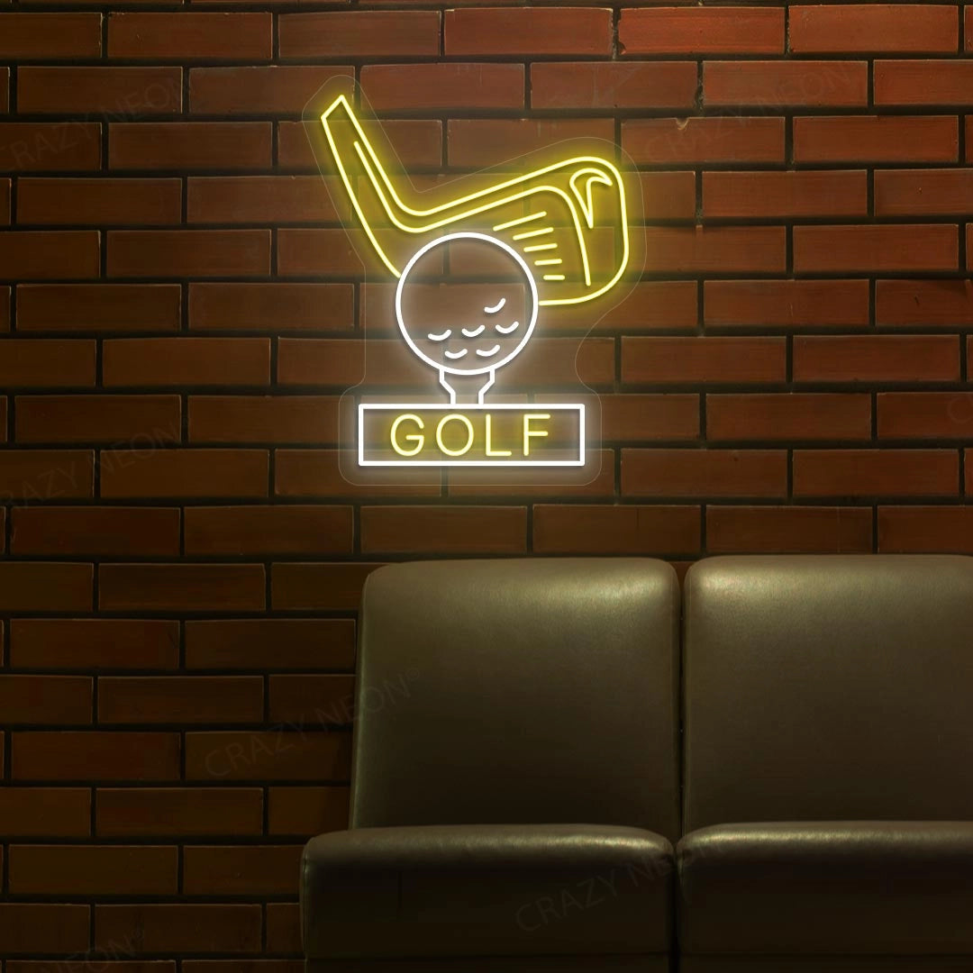 Golf Stick With Ball Neon Sign