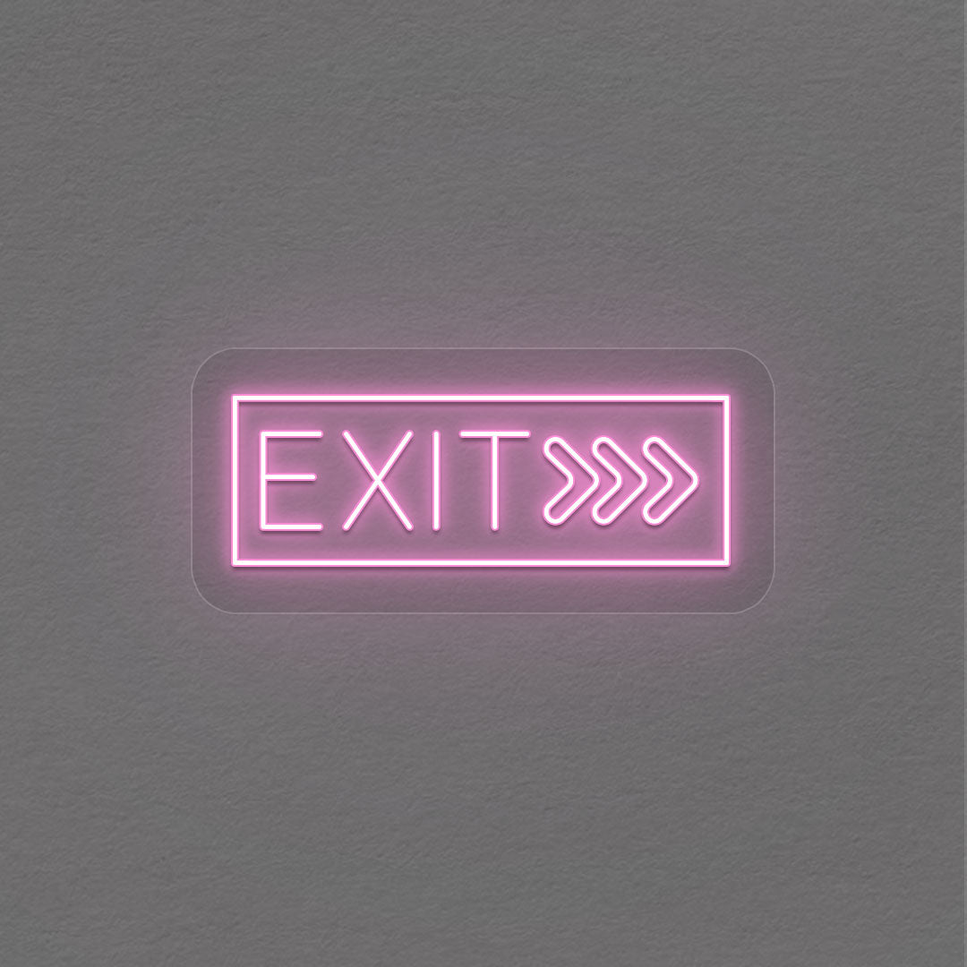 Exit With Arrow Neon Sign